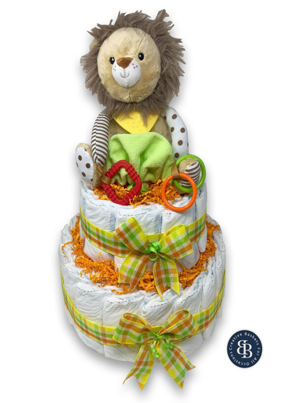 lion diaper cake